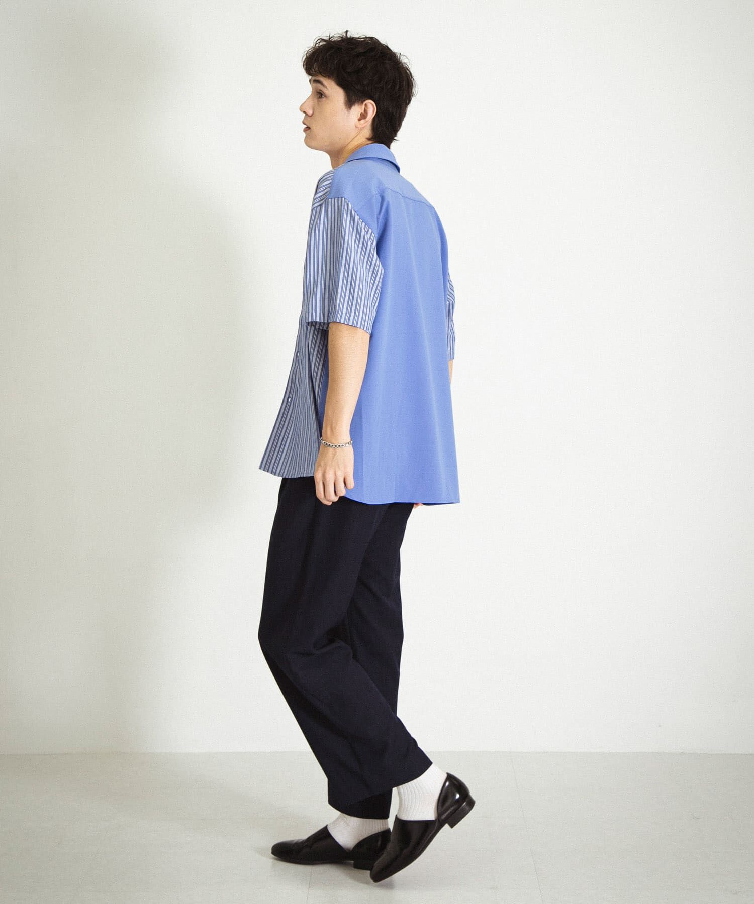 SENSE OF PLACE by URBAN RESEARCH「ストライプブロックドシャツ(5分袖)」|シャツ・ブラウス|