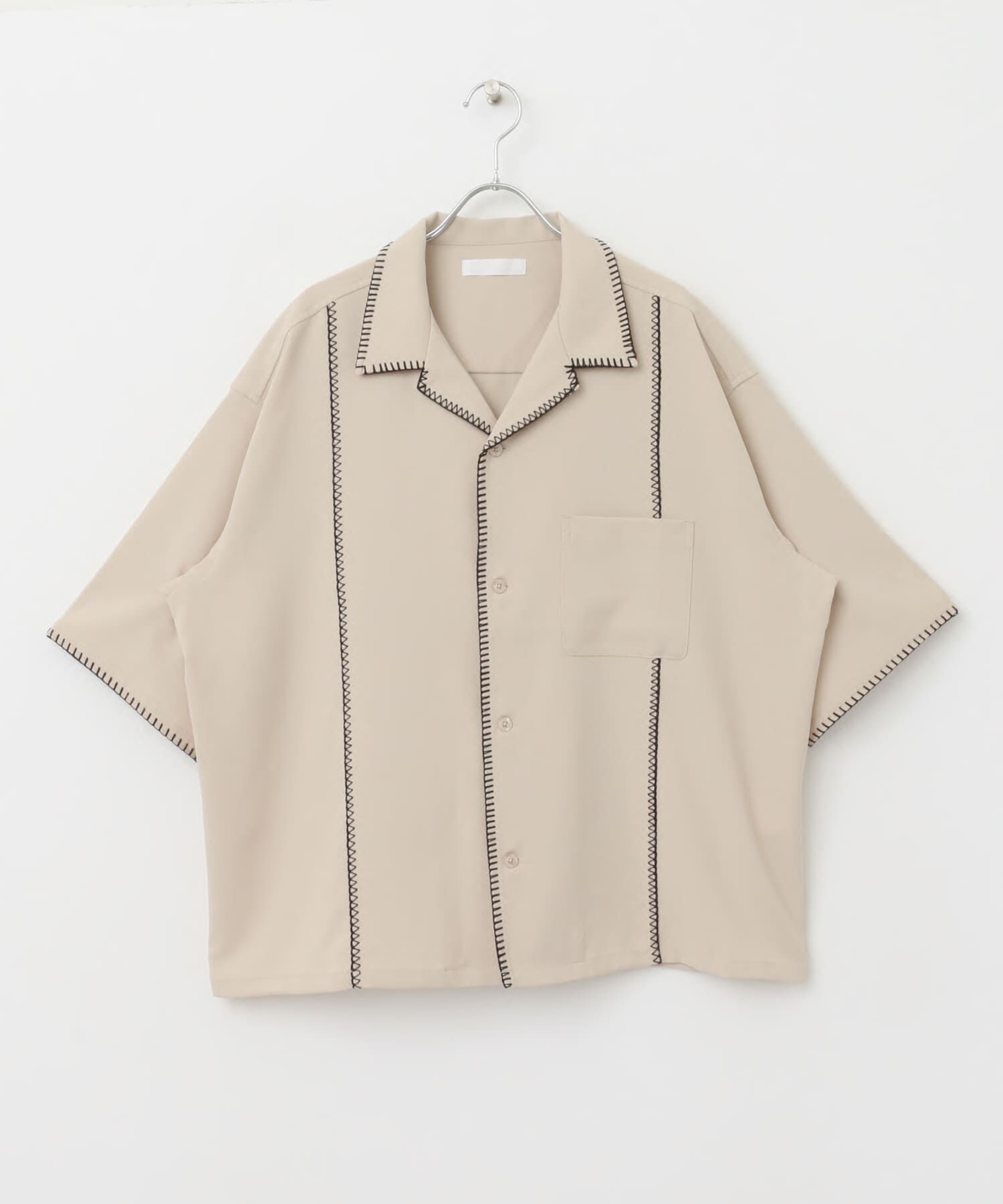 SENSE OF PLACE by URBAN RESEARCH「ブランケットステッチショートスリーブシャツ」|シャツ・ブラウス|