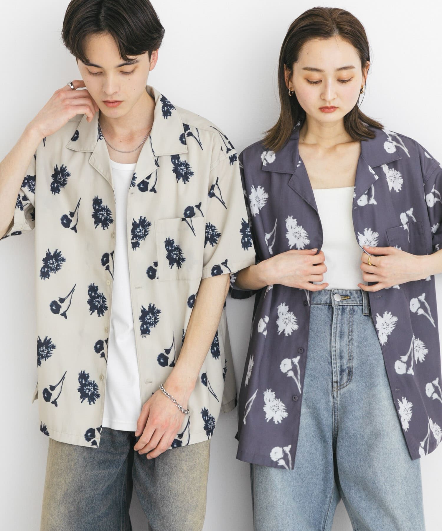 SENSE OF PLACE by URBAN RESEARCH「『ユニセックス』ボタニカルオープンカラーショートスリーブシャツ」|シャツ・ブラウス|