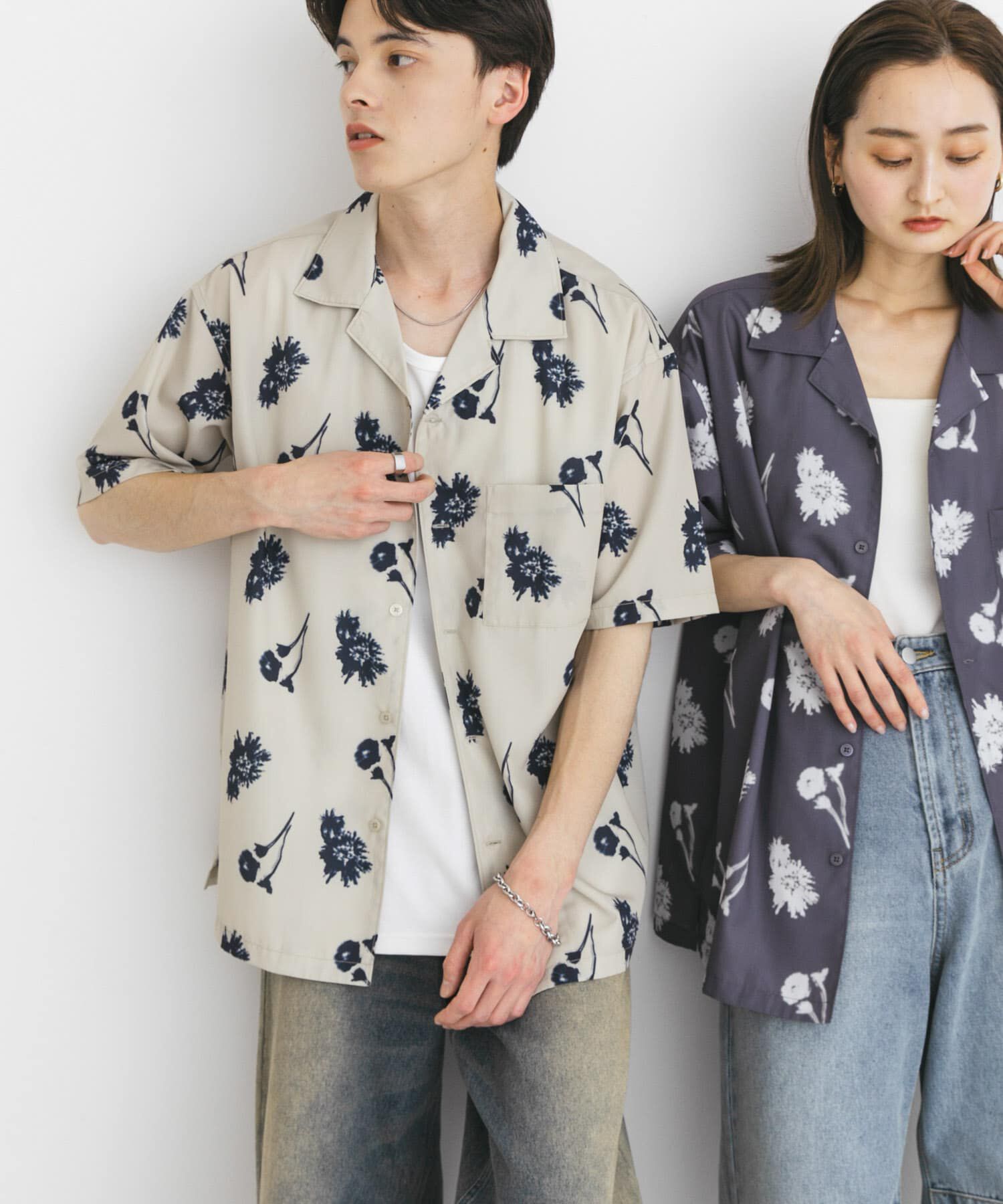 SENSE OF PLACE by URBAN RESEARCH「『ユニセックス』ボタニカルオープンカラーショートスリーブシャツ」|シャツ・ブラウス|
