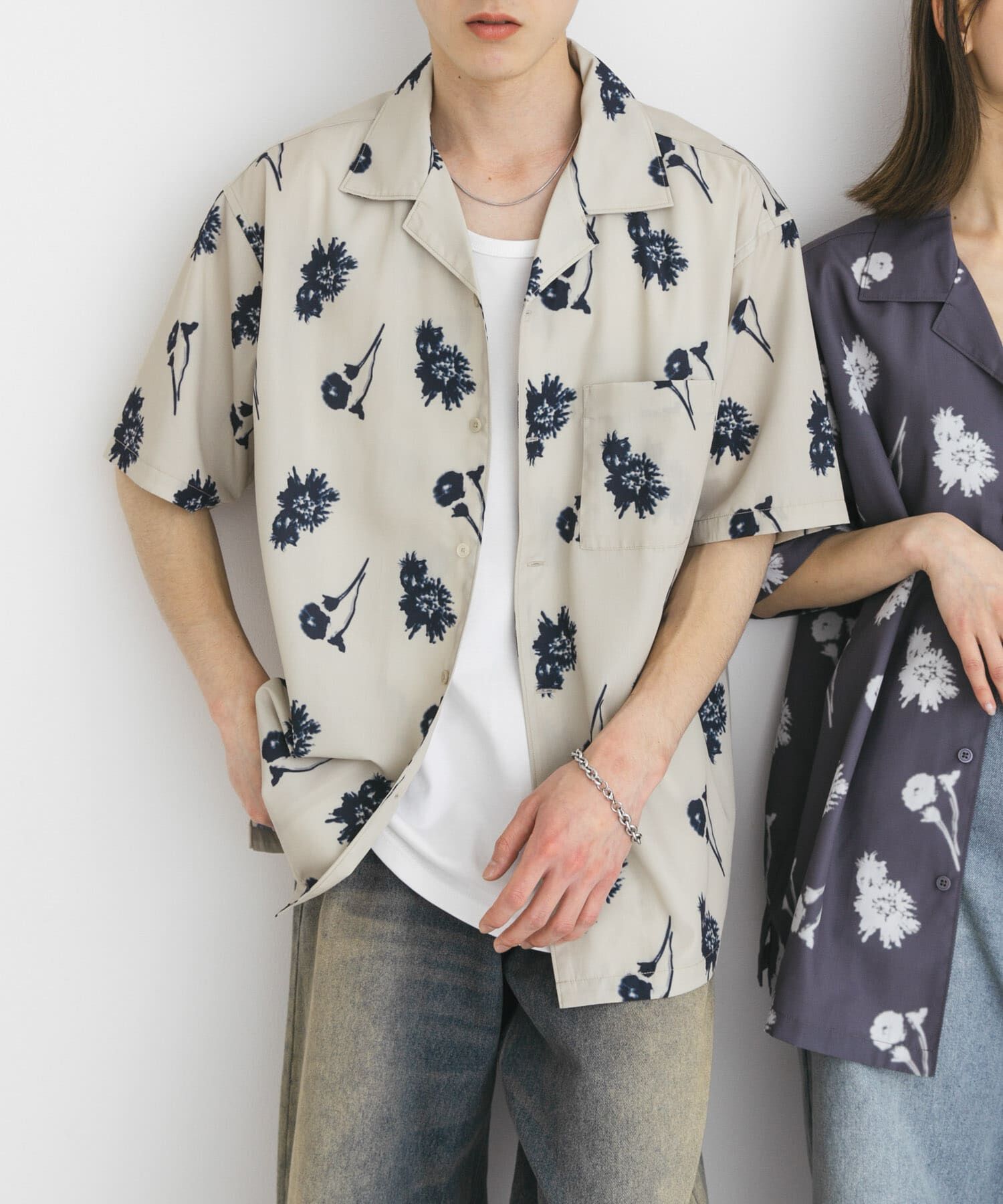 SENSE OF PLACE by URBAN RESEARCH「『ユニセックス』ボタニカルオープンカラーショートスリーブシャツ」|シャツ・ブラウス|