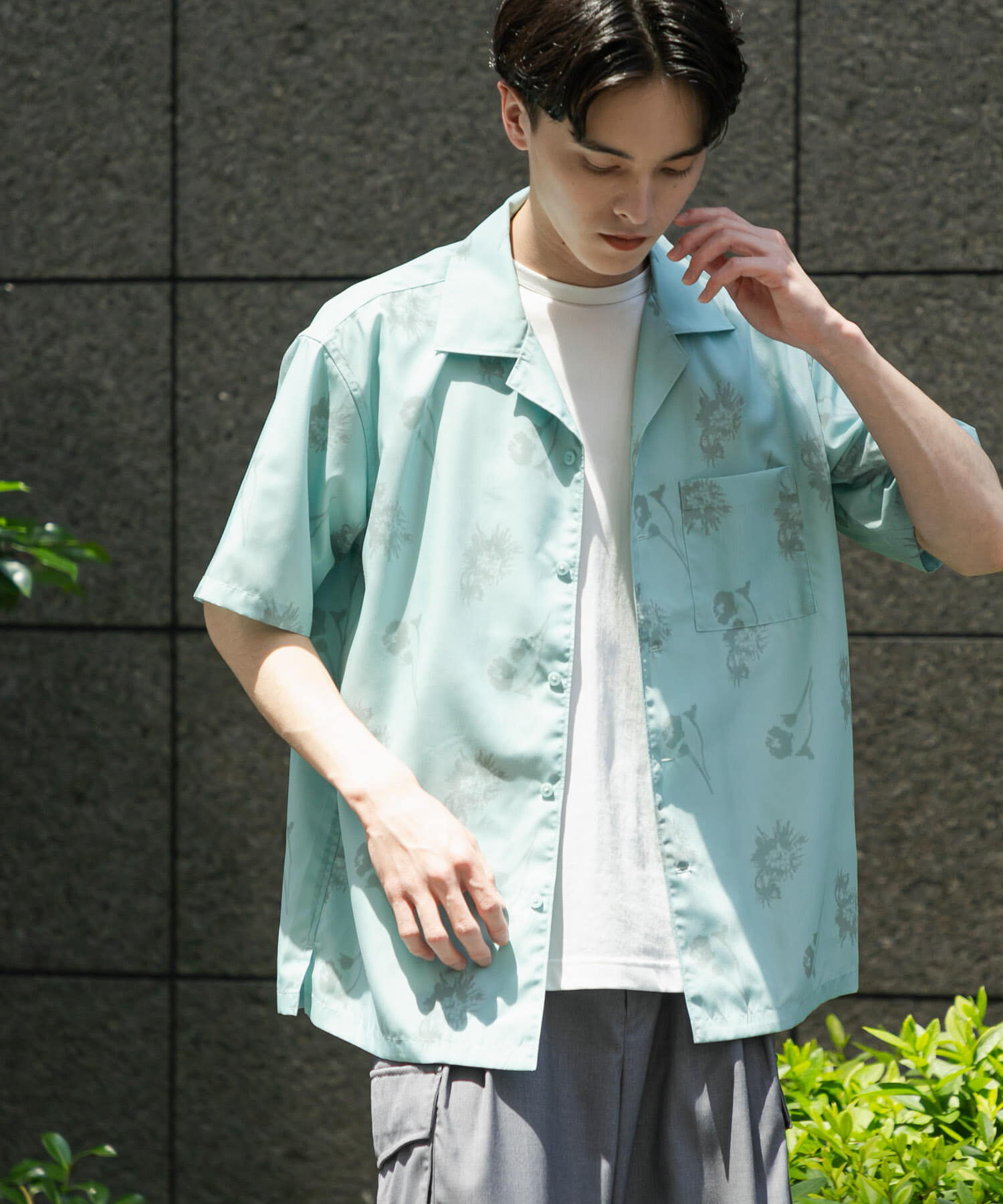 SENSE OF PLACE by URBAN RESEARCH「『ユニセックス』ボタニカルオープンカラーショートスリーブシャツ」|シャツ・ブラウス|