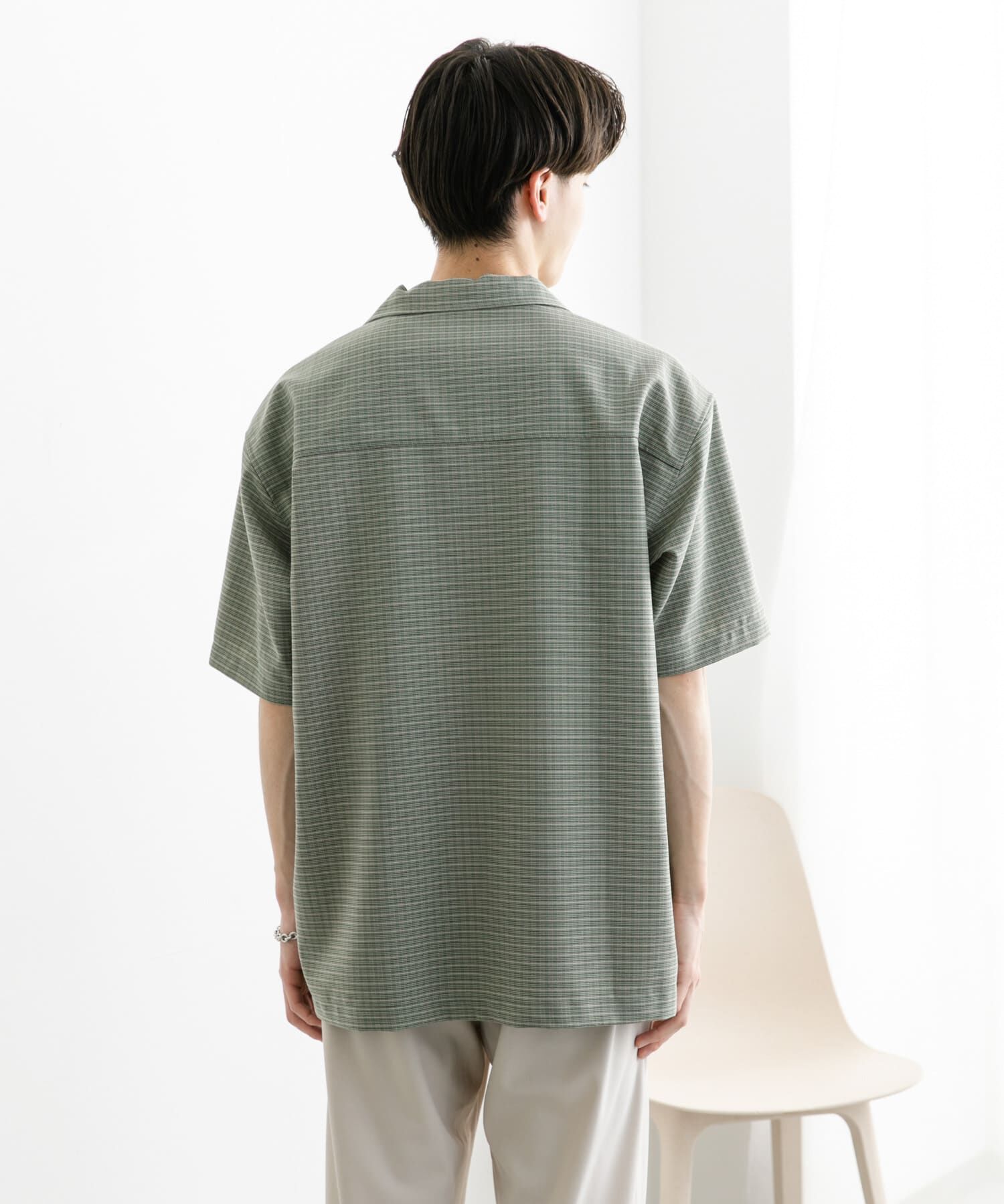 SENSE OF PLACE by URBAN RESEARCH「グレンチェックオープンカラーショートスリーブシャツ」|シャツ・ブラウス|