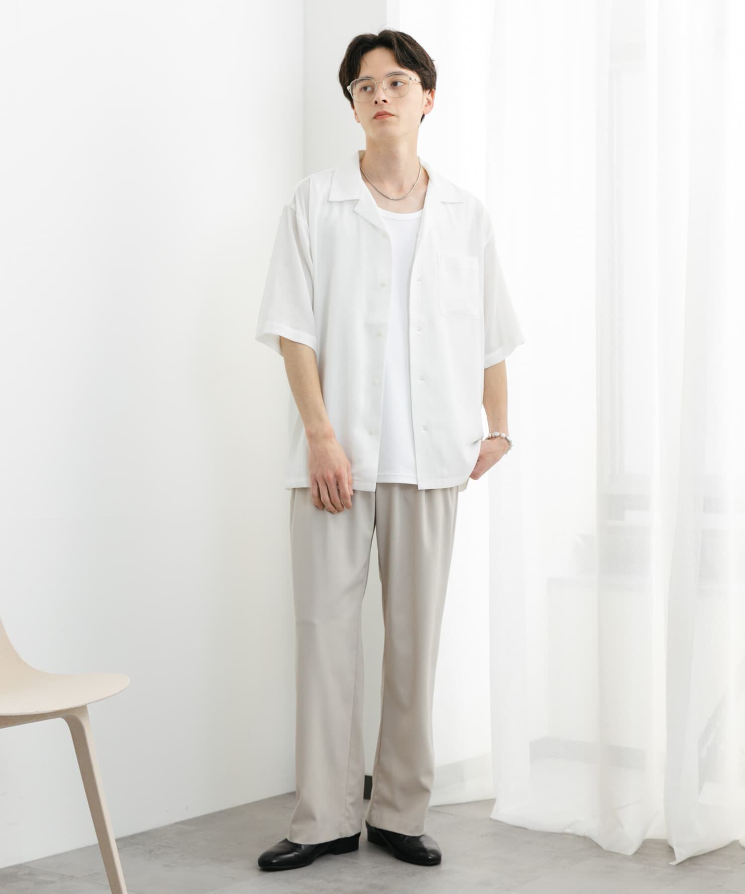 SENSE OF PLACE by URBAN RESEARCH「『ユニセックス』シアーヨウリュウオープンカラーシャツ」|シャツ・ブラウス|