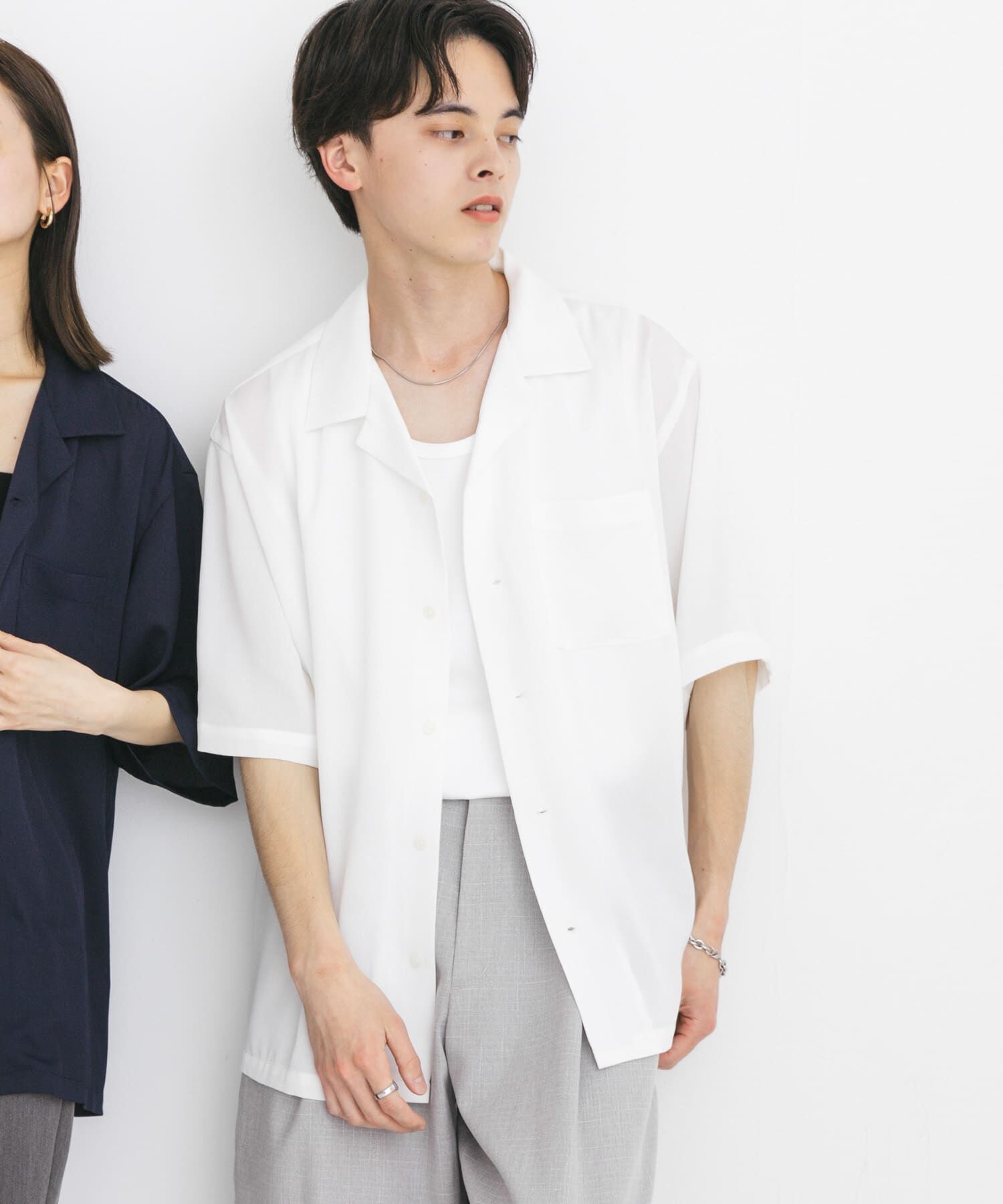 SENSE OF PLACE by URBAN RESEARCH「『ユニセックス』シアーヨウリュウオープンカラーシャツ」|シャツ・ブラウス|