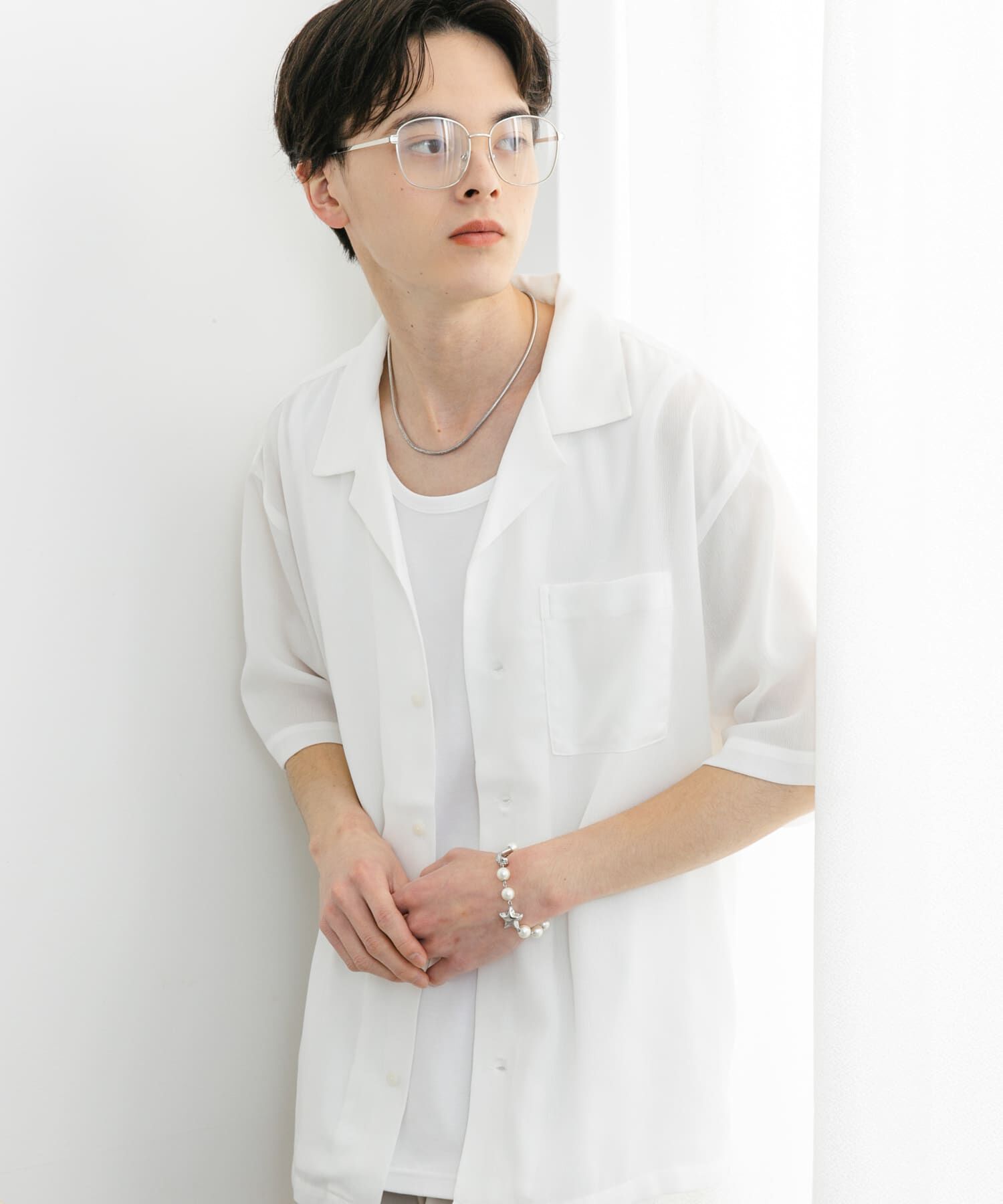 SENSE OF PLACE by URBAN RESEARCH「『ユニセックス』シアーヨウリュウオープンカラーシャツ」|シャツ・ブラウス|