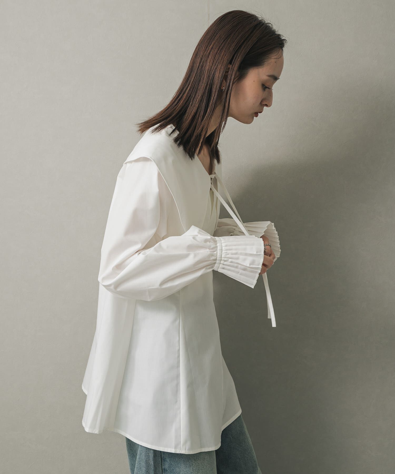 SENSE OF PLACE by URBAN RESEARCH「ビッグカラーカフスプリーツブラウス」|シャツ・ブラウス|