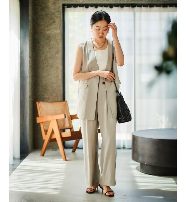 le.coeur blanc「リネンライクツイルベスト」|ベスト・ジレ|