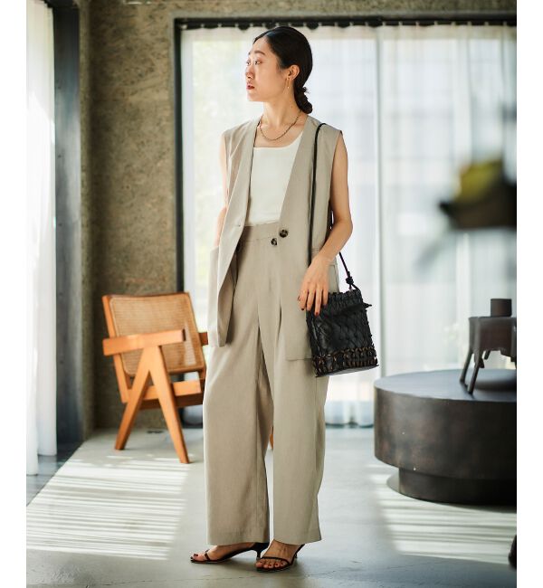 le.coeur blanc「リネンライクツイルベスト」|ベスト・ジレ|