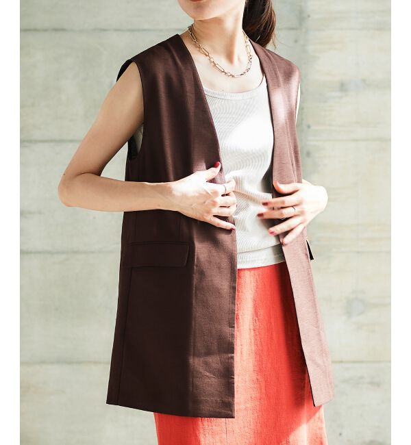 le.coeur blanc「リネンライクツイルベスト」|ベスト・ジレ|