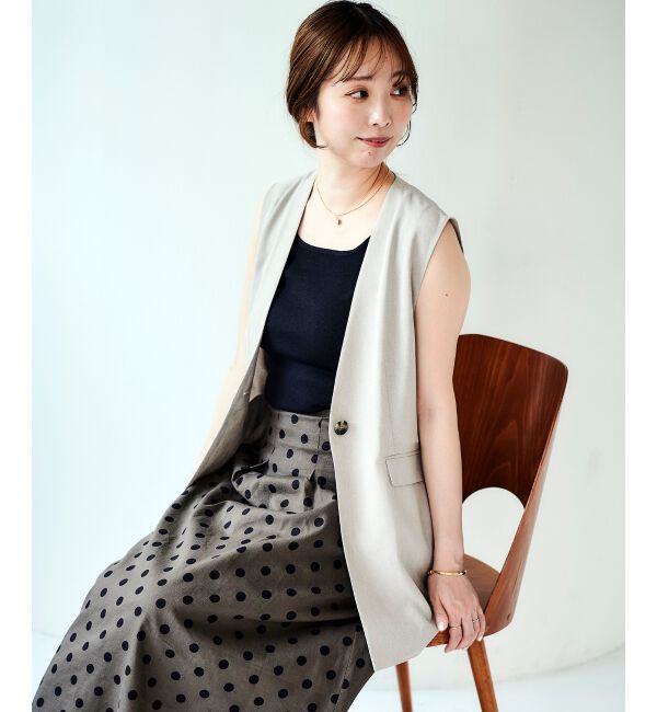 le.coeur blanc「リネンライクツイルベスト」|ベスト・ジレ|