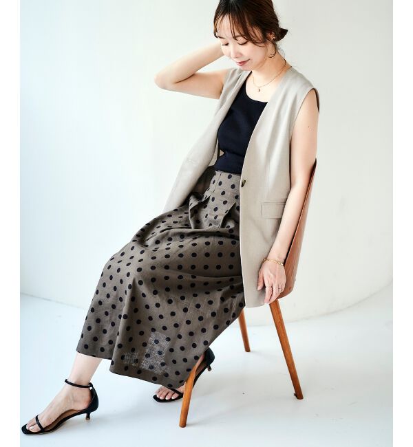 le.coeur blanc「リネンライクツイルベスト」|ベスト・ジレ|