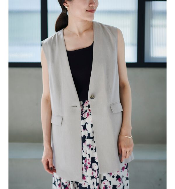 le.coeur blanc「リネンライクツイルベスト」|ベスト・ジレ|