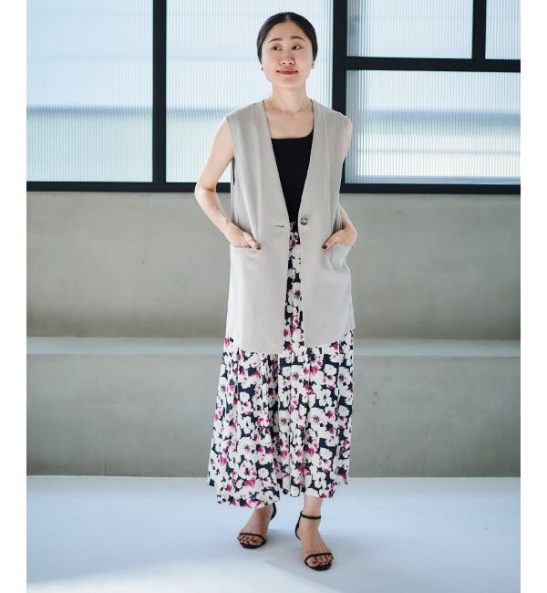 le.coeur blanc「リネンライクツイルベスト」|ベスト・ジレ|