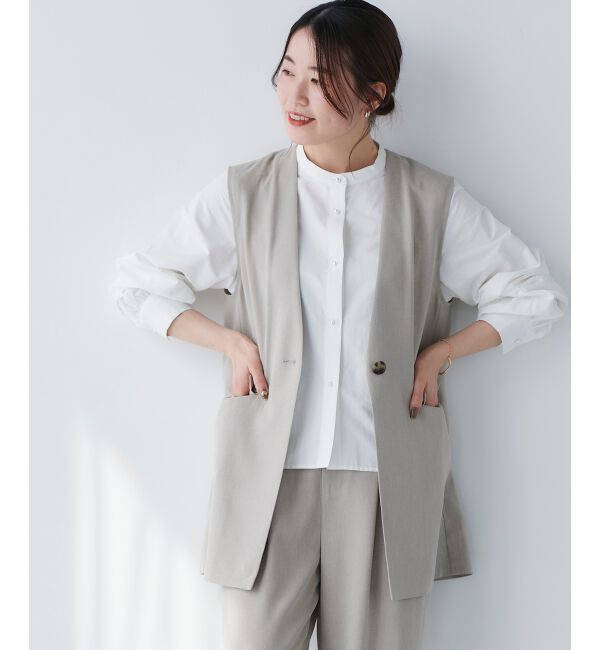 le.coeur blanc「リネンライクツイルベスト」|ベスト・ジレ|