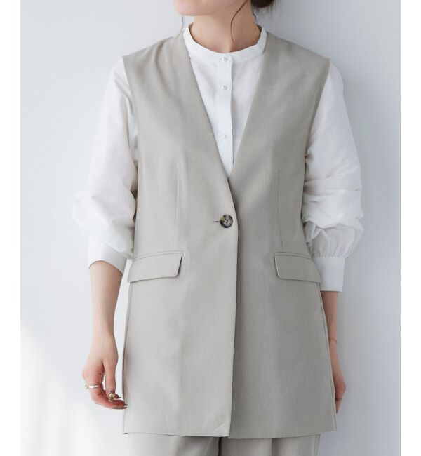 le.coeur blanc「リネンライクツイルベスト」|ベスト・ジレ|