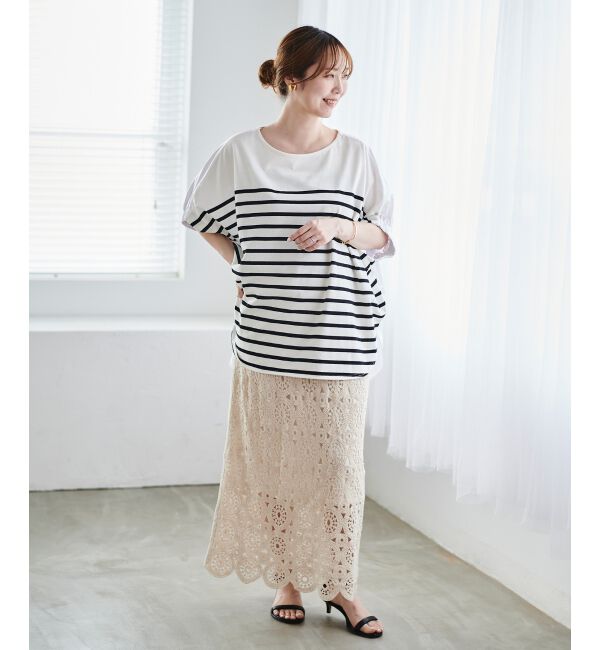 le.coeur blanc「TORRAZZO DONNAボーダー切替プルオーバー」|Tシャツ・カットソー|