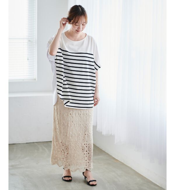 le.coeur blanc「TORRAZZO DONNAボーダー切替プルオーバー」|Tシャツ・カットソー|