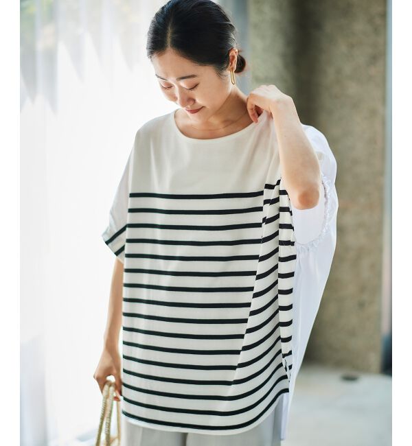 le.coeur blanc「TORRAZZO DONNAボーダー切替プルオーバー」|Tシャツ・カットソー|