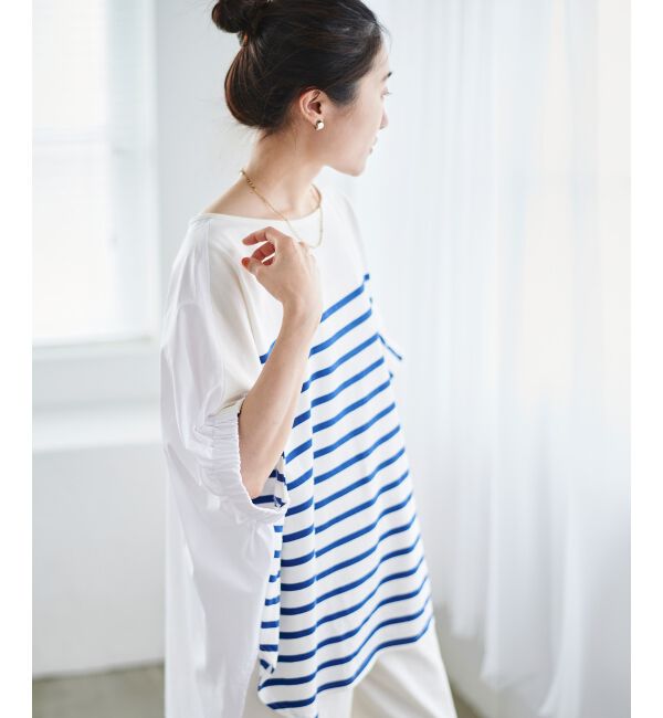 le.coeur blanc「TORRAZZO DONNAボーダー切替プルオーバー」|Tシャツ・カットソー|