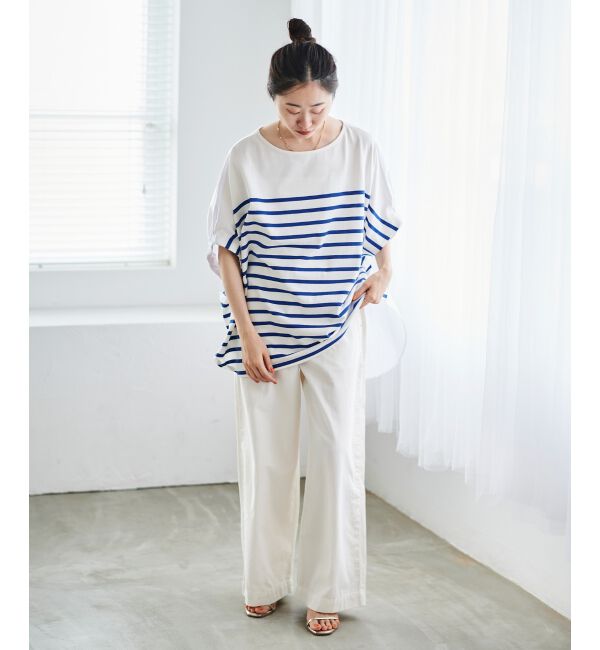 le.coeur blanc「TORRAZZO DONNAボーダー切替プルオーバー」|Tシャツ・カットソー|