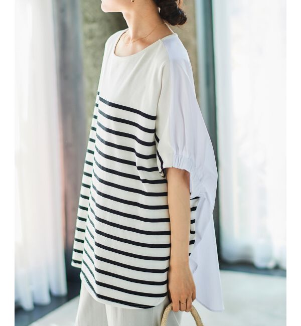 le.coeur blanc「TORRAZZO DONNAボーダー切替プルオーバー」|Tシャツ・カットソー|