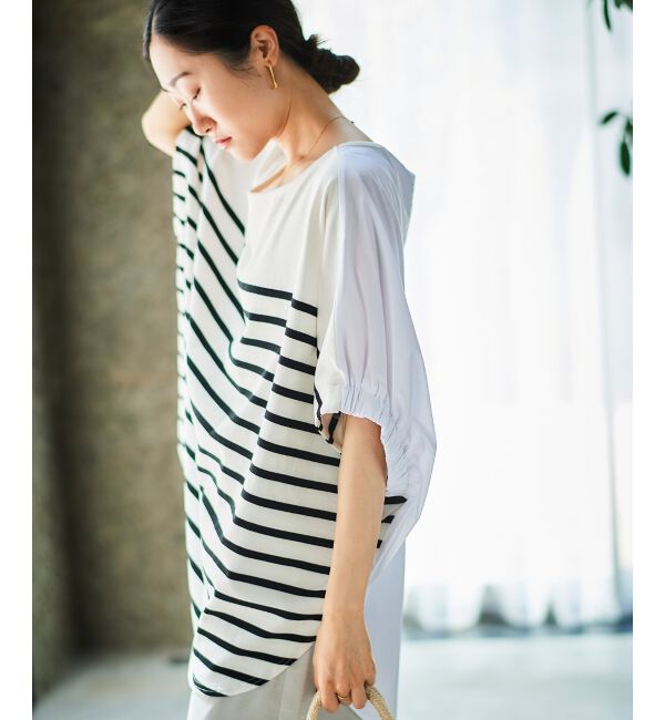 le.coeur blanc「TORRAZZO DONNAボーダー切替プルオーバー」|Tシャツ・カットソー|