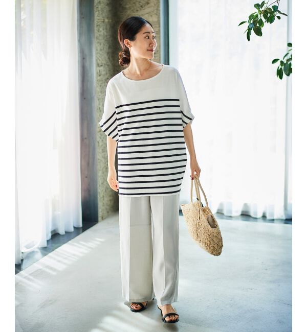 le.coeur blanc「TORRAZZO DONNAボーダー切替プルオーバー」|Tシャツ・カットソー|