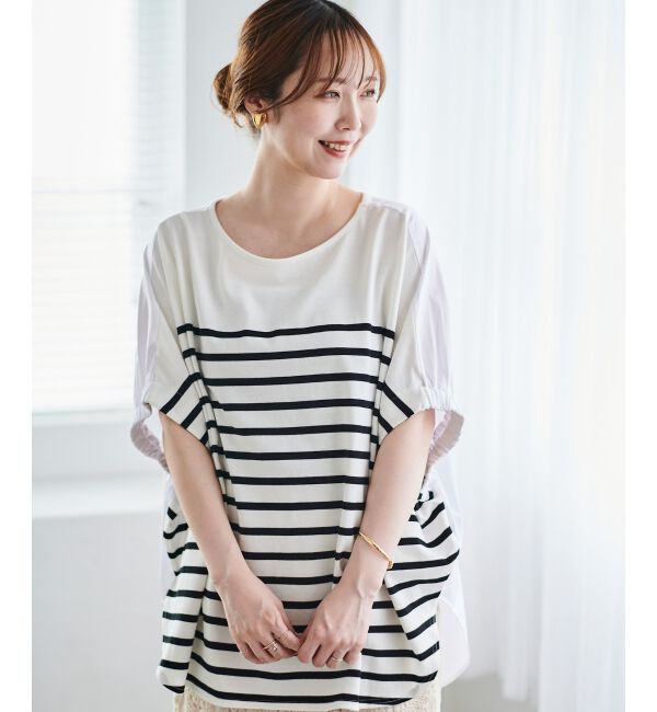 le.coeur blanc「TORRAZZO DONNAボーダー切替プルオーバー」|Tシャツ・カットソー|