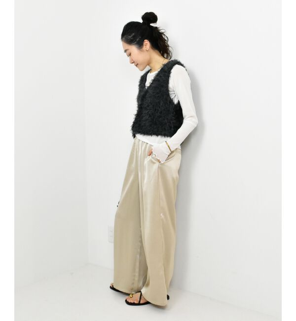  「TORRAZZO DONNAチュール&times;シャギーニットベスト」|ベスト・ジレ|