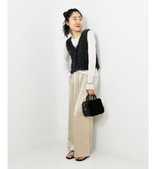  「TORRAZZO DONNAチュール&times;シャギーニットベスト」|ベスト・ジレ|