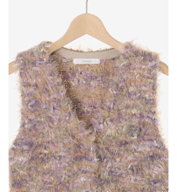  「TORRAZZO DONNAチュール&times;シャギーニットベスト」|ベスト・ジレ|