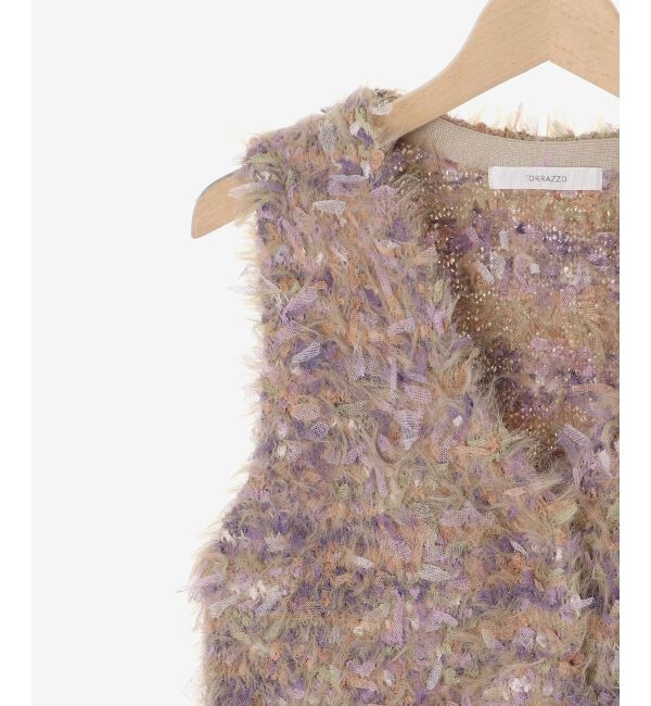  「TORRAZZO DONNAチュール&times;シャギーニットベスト」|ベスト・ジレ|