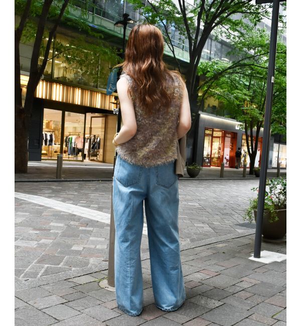  「TORRAZZO DONNAチュール&times;シャギーニットベスト」|ベスト・ジレ|