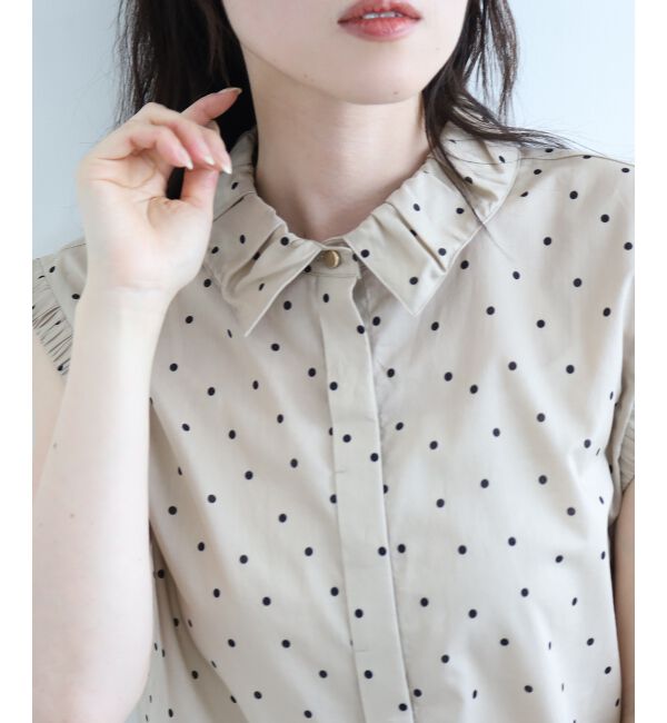  「《手洗い可能》ドットエリタックデザインブラウス」|シャツ・ブラウス|