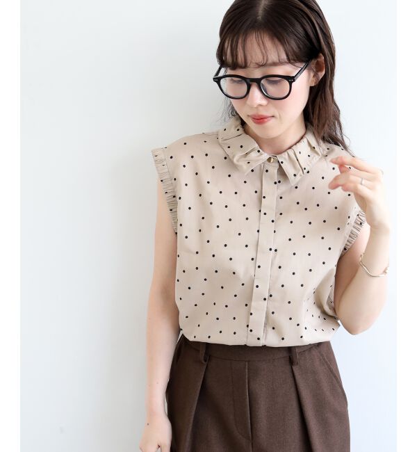  「《手洗い可能》ドットエリタックデザインブラウス」|シャツ・ブラウス|