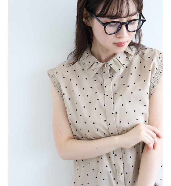  「《手洗い可能》ドットエリタックデザインブラウス」|シャツ・ブラウス|