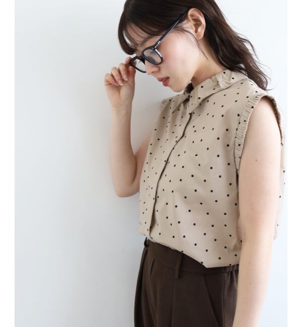  「《手洗い可能》ドットエリタックデザインブラウス」|シャツ・ブラウス|