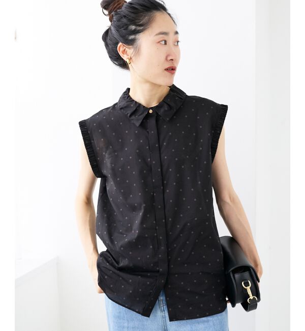  「《手洗い可能》ドットエリタックデザインブラウス」|シャツ・ブラウス|