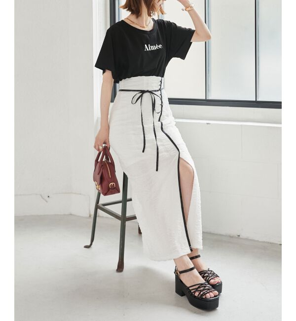 MAJESTICLEGON「配色ラインナロースカート」|スカート|