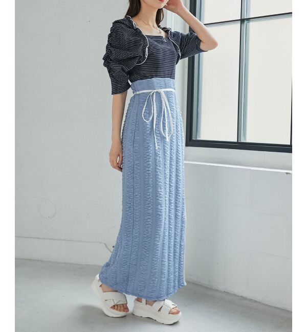 MAJESTICLEGON「配色ラインナロースカート」|スカート|