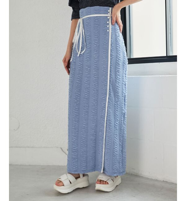 MAJESTICLEGON「配色ラインナロースカート」|スカート|