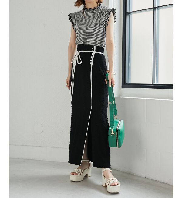 MAJESTICLEGON「配色ラインナロースカート」|スカート|