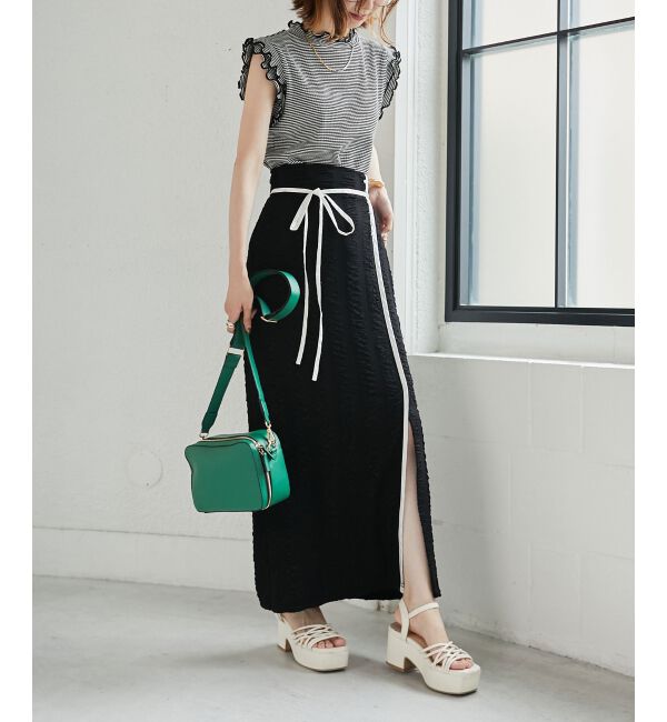 MAJESTICLEGON「配色ラインナロースカート」|スカート|