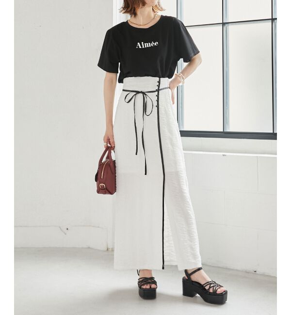 MAJESTICLEGON「配色ラインナロースカート」|スカート|