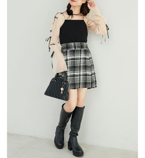 MAJESTICLEGON「チュールリボンスリーブニット」|ニット・セーター|