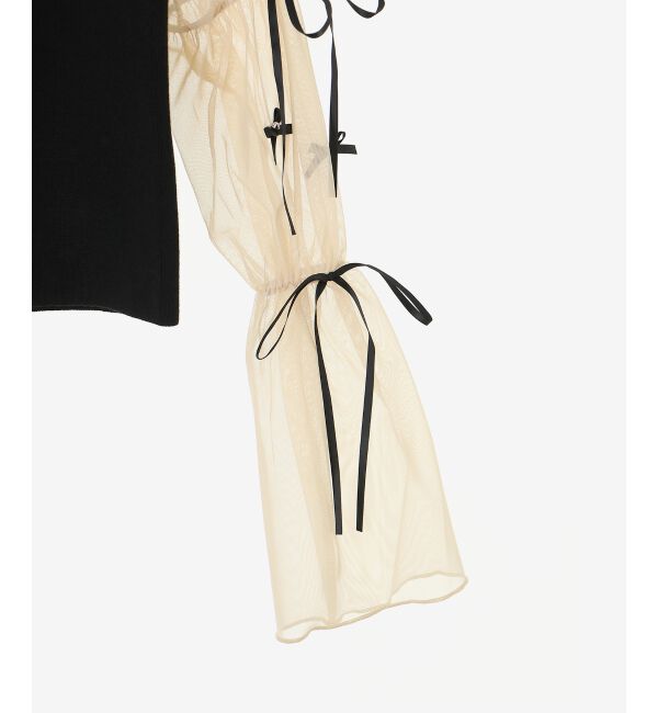 MAJESTICLEGON「チュールリボンスリーブニット」|ニット・セーター|