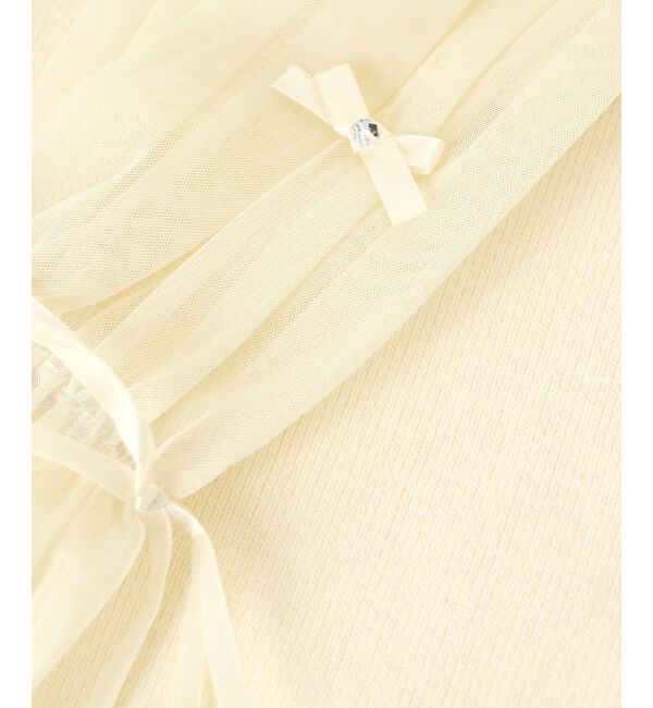 MAJESTICLEGON「チュールリボンスリーブニット」|ニット・セーター|