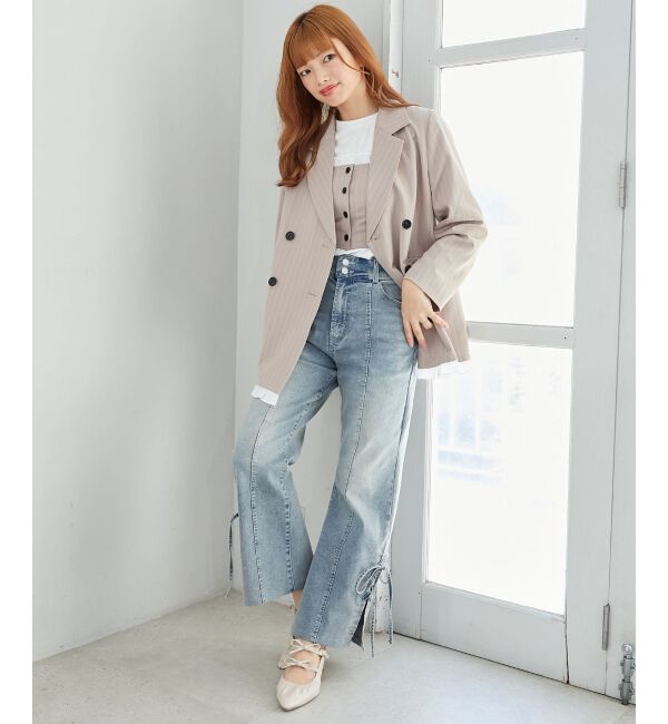 MAJESTICLEGON「バイカラーフリルトリムジャケット」|その他|