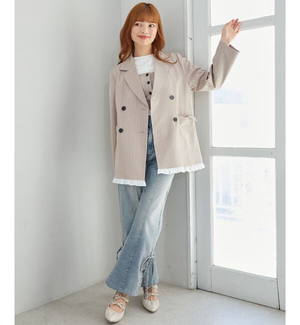 MAJESTICLEGON「バイカラーフリルトリムジャケット」|その他|